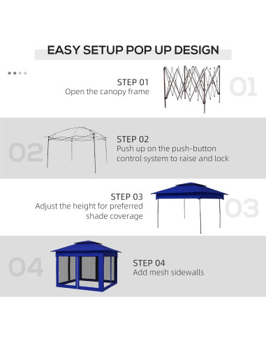 Carpa Plegable Havemies 3x3m Azul con Red Desmontable