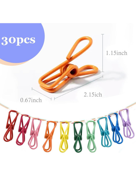 30 Clips de Chip Multicolores Windran 5.08 cm Impermeables 30 Clips de Chip Multicolores Windran 5.08 cm Impermeables