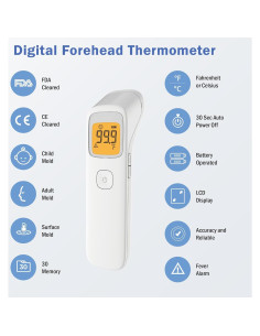 Termómetro Digital Infrarrojo Sin Contacto Uright TD-1242A 2