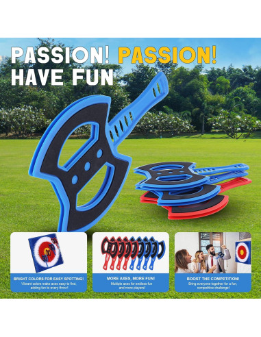 Conjunto de 8 Hachas de Lanzamiento Sidske - Juego al Aire Libre