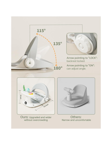 Asiento de Baño Antideslizante para Bebés Gris - 0 a 25 kg Asiento de Baño Antideslizante para Bebés Gris - 0 a 25 kg