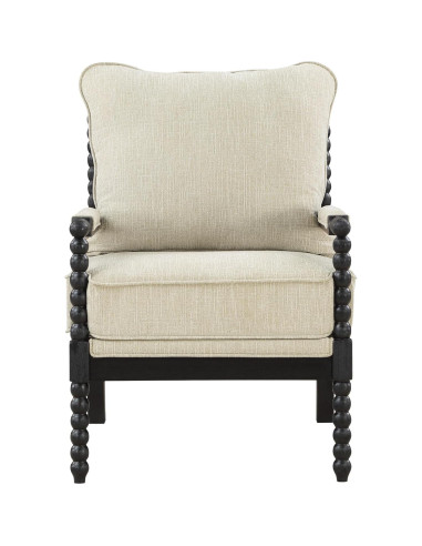 Silla de Acento Eliza OSP Home Furnishings - Lino y Madera Negra