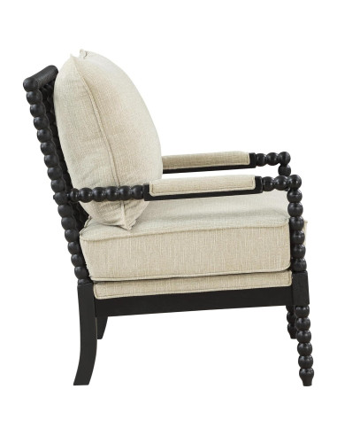 Silla de Acento Eliza OSP Home Furnishings - Lino y Madera Negra