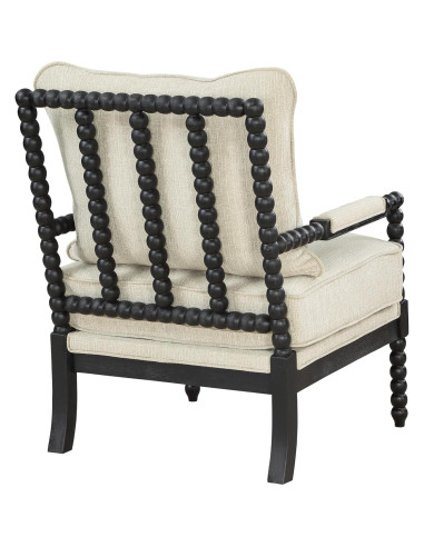 Silla de Acento Eliza OSP Home Furnishings - Lino y Madera Negra