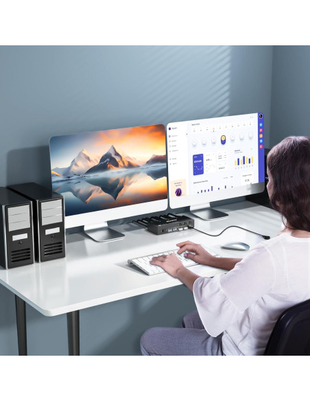 Interruptor KVM Displayport 8K Camgeet 2 Monitores 3 PCs USB 3.0 Interruptor KVM Displayport 8K Camgeet 2 Monitores 3 PCs USB 3.0