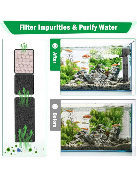 Filtro de Acuario AQQA 18W 3 Etapas para 190L Agua Dulce/Salada Filtro de Acuario AQQA 18W 3 Etapas para 190L Agua Dulce/Salada