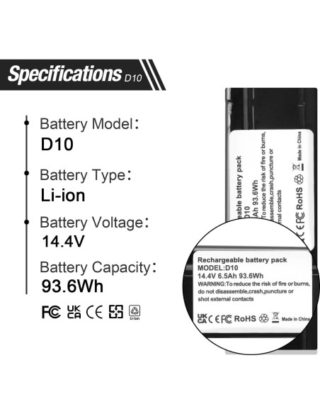 Batería Li-ion 6500mAh ZTHY para Neato D8 D9 D10 14.4V Batería Li-ion 6500mAh ZTHY para Neato D8 D9 D10 14.4V