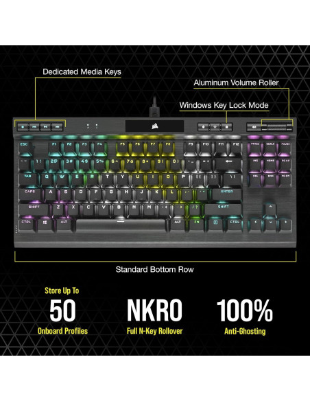 Teclado Mecánico Gaming Corsair K70 RGB TKL OPX Renovado Teclado Mecánico Gaming Corsair K70 RGB TKL OPX Renovado