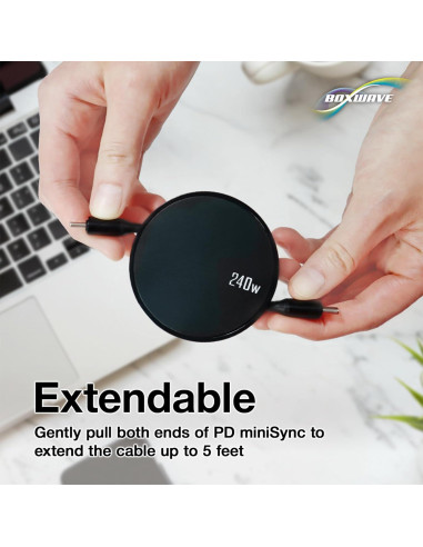 Cable Retráctil USB Tipo-C BoxWave PD 240W para Elgato