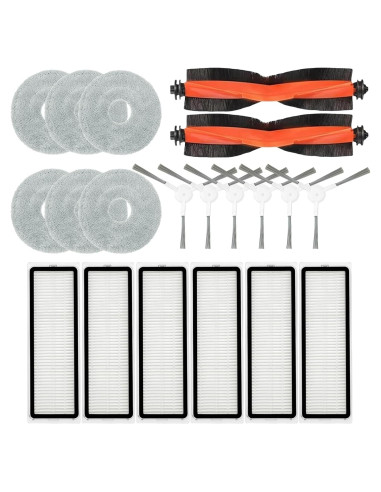Kit de Accesorios para Aspiradora Robot Xiaomi S20+ - 2 Cepillos, 6 Filtros HEPA, 6 Paños de Mopa