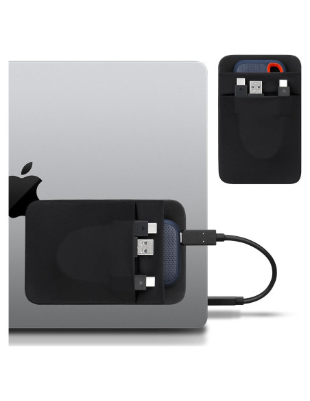 Funda Adhesiva para Disco Duro SSD Lacdo, 2 Bolsillos, Negro Funda Adhesiva para Disco Duro SSD Lacdo, 2 Bolsillos, Negro