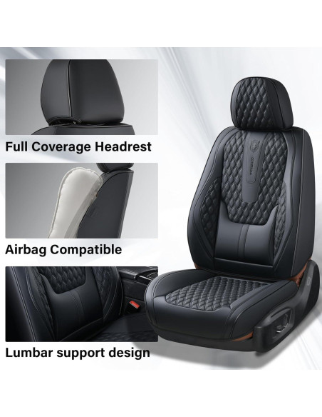 Cubiertas de Asiento Coverado Juego Completo Negras Impermeables Cubiertas de Asiento Coverado Juego Completo Negras Impermeables