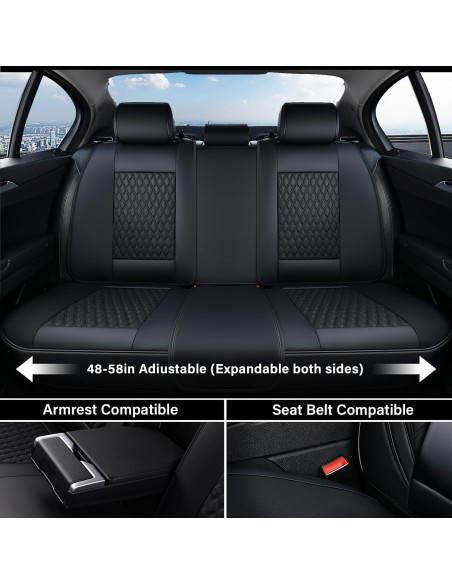 Cubiertas de Asiento Coverado Juego Completo Negras Impermeables Cubiertas de Asiento Coverado Juego Completo Negras Impermeables