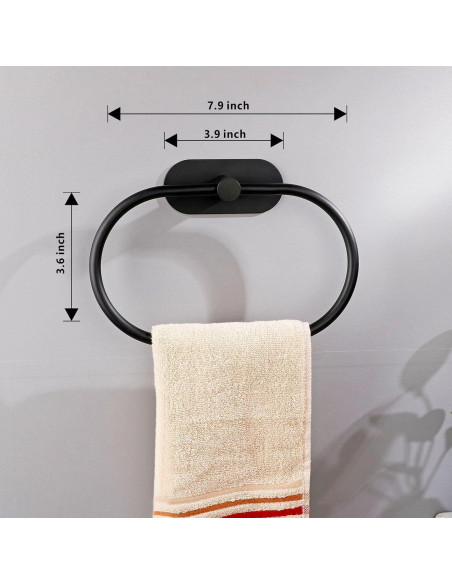 Anillo de Toalla de Baño Eolax Autoadhesivo Acero Inoxidable Negro Anillo de Toalla de Baño Eolax Autoadhesivo Acero Inoxidable Negro