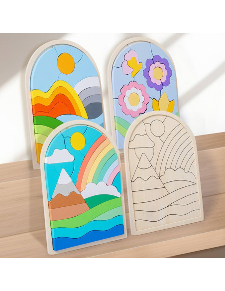 Rompecabezas de Madera Montessori Safmord - 3 Temas para Niños +3 Años Rompecabezas de Madera Montessori Safmord - 3 Temas para Niños +3 Años