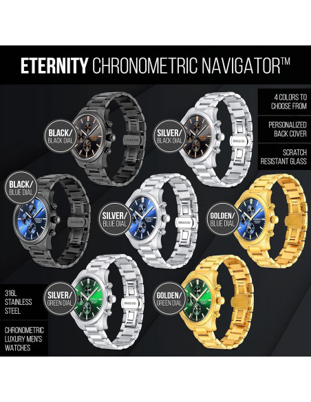 Reloj multifuncional de acero inoxidable Eternity ECN1 Reloj multifuncional de acero inoxidable Eternity ECN1