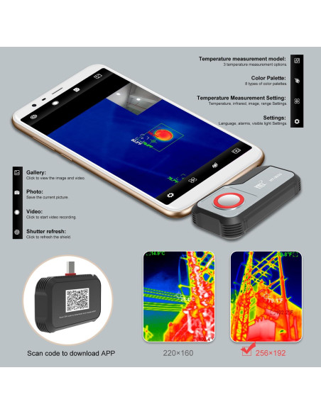 Cámara Térmica Hti HT-203U 256x192 para Android - Infrarroja Cámara Térmica Hti HT-203U 256x192 para Android - Infrarroja