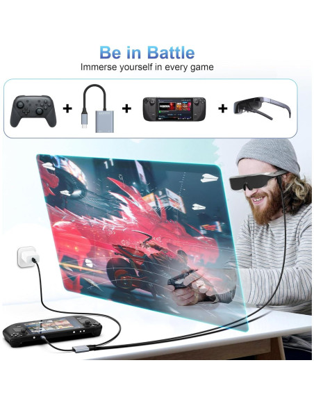 Adaptador USB-C a Gafas AR Ulyuhoda 4K 100W Carga y Video Adaptador USB-C a Gafas AR Ulyuhoda 4K 100W Carga y Video
