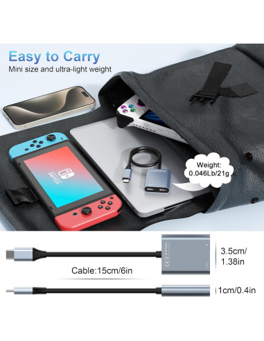 Adaptador USB-C a Gafas AR Ulyuhoda 4K 100W Carga y Video
