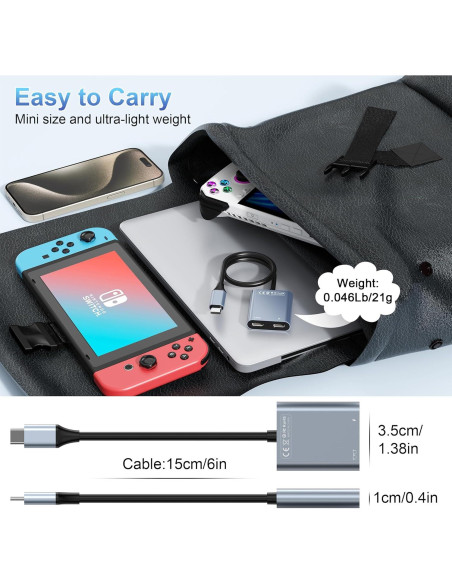 Adaptador USB-C a Gafas AR Ulyuhoda 4K 100W Carga y Video Adaptador USB-C a Gafas AR Ulyuhoda 4K 100W Carga y Video