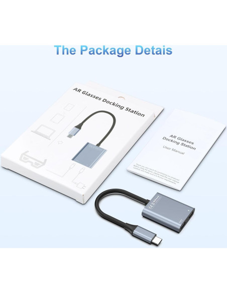 Adaptador USB-C a Gafas AR Ulyuhoda 4K 100W Carga y Video Adaptador USB-C a Gafas AR Ulyuhoda 4K 100W Carga y Video