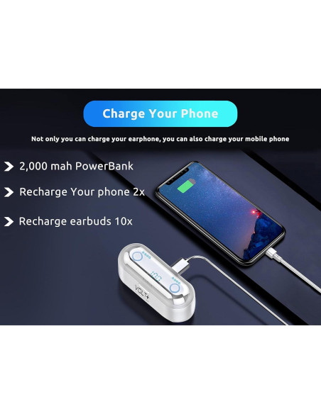 Auriculares Inalámbricos Bluetooth 5.3 Volt Plus F9 con PowerBank 2000mAh Auriculares Inalámbricos Bluetooth 5.3 Volt Plus F9 con PowerBank 2000mAh