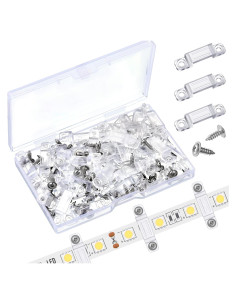 Soportes de Montaje Qunclay para Tiras LED 12 mm - 100 Clips y Tornillos