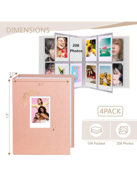Álbum de Fotos Holoary Rosa 256 Bolsillos 5.6x8.4 cm Álbum de Fotos Holoary Rosa 256 Bolsillos 5.6x8.4 cm