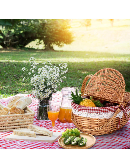 Cesta de Picnic Gandeer con Forro y Platos de Bambú 4 Personas Cesta de Picnic Gandeer con Forro y Platos de Bambú 4 Personas