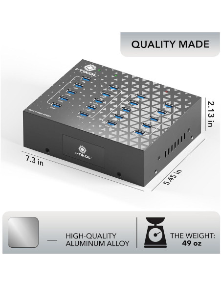 Hub Divisor USB 3.0 I-Tikol 20 Puertos 110W Alta Velocidad Hub Divisor USB 3.0 I-Tikol 20 Puertos 110W Alta Velocidad