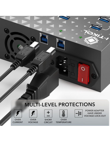 Hub Divisor USB 3.0 I-Tikol 20 Puertos 110W Alta Velocidad