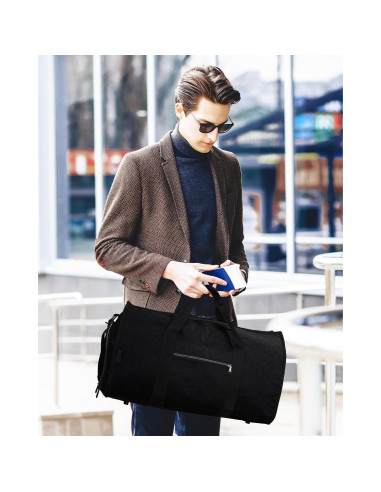 Bolsa Duffle Convertible 34L Outplea Negra con Compartimentos