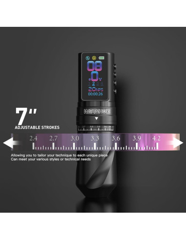 Máquina de Tatuaje Inalámbrica Wormhole WTK381 2300mAh 7 Longitudes