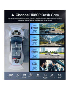 Cámara Dash 4 Canales Seventour DR-41 1080P con Pantalla IPS 2