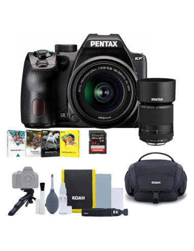 Cámara DSLR Pentax KF Negro con Lente 18-55mm y Accesorios
