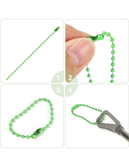Cadena de Bolas de Acero Inoxidable Yuntop 200 Pcs 10 cm Cadena de Bolas de Acero Inoxidable Yuntop 200 Pcs 10 cm