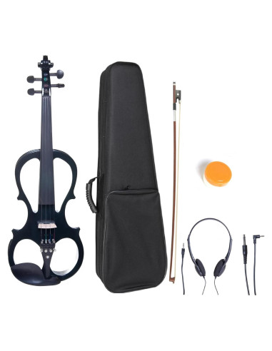 Violín Eléctrico Cecilio 4/4 Completo Silencioso Negro