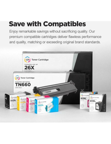 Cartucho de Tóner Negro LD Products TN-360 Alto Rendimiento 2600p