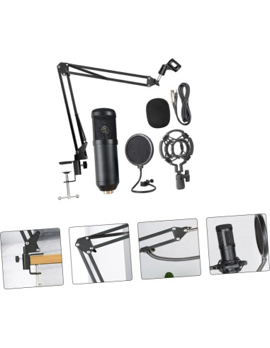 Micrófono USB Portátil Cardioide Abaodam para Streaming y Podcasting