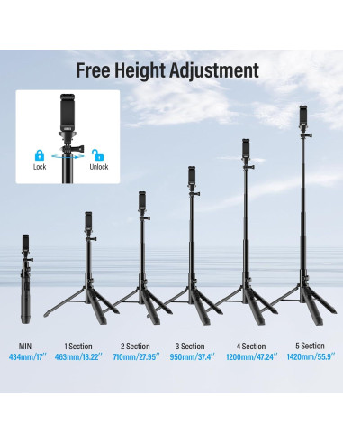 Trípode Portátil SIRUI MS-01K con Control Remoto Bluetooth