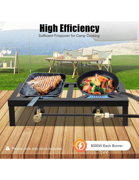 Cocina de Gas Doble Portátil Haedspup 8000W para Camping Cocina de Gas Doble Portátil Haedspup 8000W para Camping
