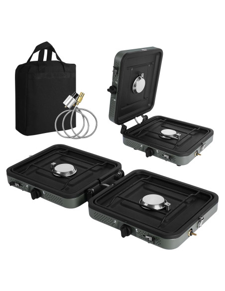 Estufa de Camping Julymoda 2 Quemadores Plegable 17,000 BTU Estufa de Camping Julymoda 2 Quemadores Plegable 17,000 BTU