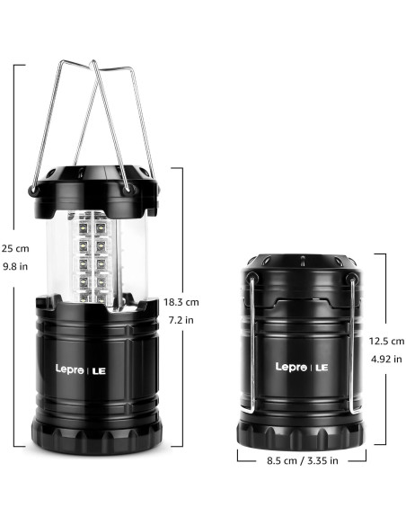 Linterna LED Lepro Colapsable IPX4 140 Lúmenes 2 Paquetes Linterna LED Lepro Colapsable IPX4 140 Lúmenes 2 Paquetes