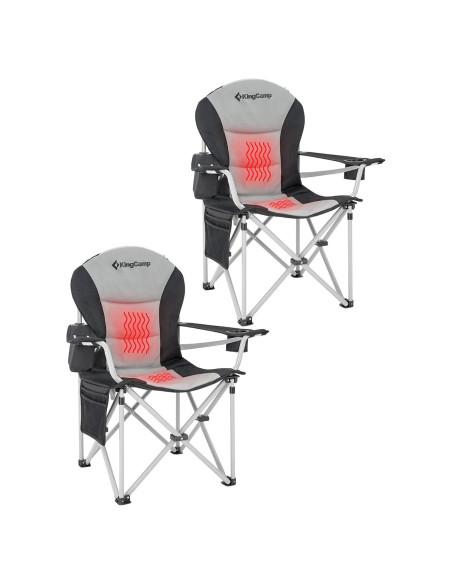 Silla de Camping Calentada KingCamp 2 Pcs con Soporte Lumbar Silla de Camping Calentada KingCamp 2 Pcs con Soporte Lumbar