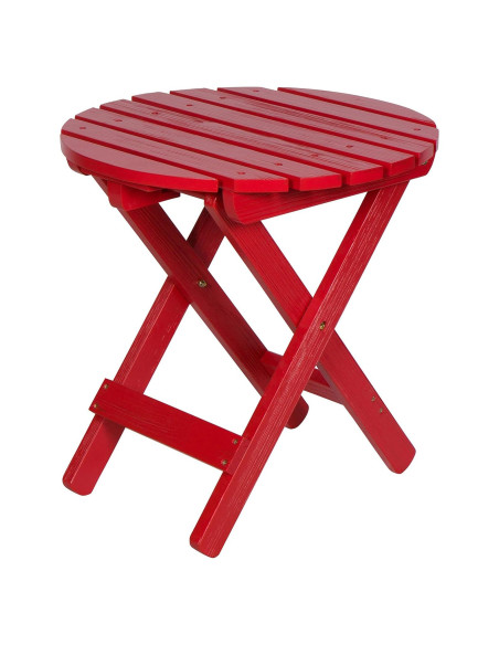 Mesa Lateral Plegable Redonda Shine Company de Madera Cedro 49.5cm Rojo Mesa Lateral Plegable Redonda Shine Company de Madera Cedro 49.5cm Rojo