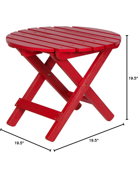 Mesa Lateral Plegable Redonda Shine Company de Madera Cedro 49.5cm Rojo Mesa Lateral Plegable Redonda Shine Company de Madera Cedro 49.5cm Rojo