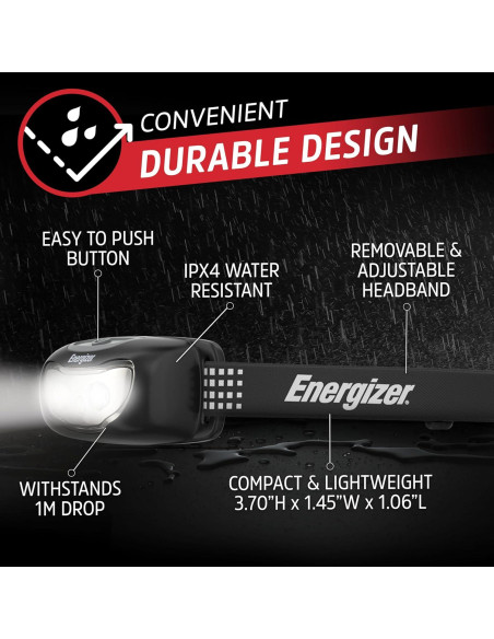 Linterna Táctica LED Energizer TacR-1000 + 2 Lámparas Frontales Linterna Táctica LED Energizer TacR-1000 + 2 Lámparas Frontales