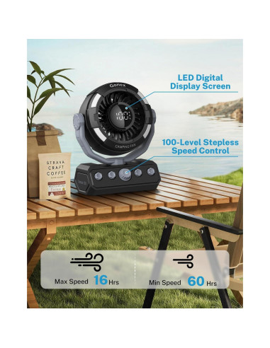 Cama de Camping Gonex con Ventilador Recargable 20000mAh