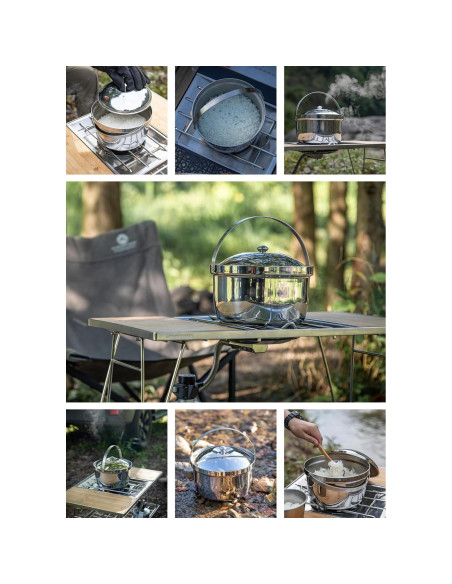 Olla de Cocina Campingmoon 3L Acero Inoxidable 3 Capas IH Olla de Cocina Campingmoon 3L Acero Inoxidable 3 Capas IH