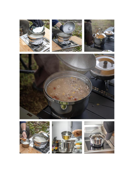 Olla de Cocina Campingmoon 3L Acero Inoxidable 3 Capas IH Olla de Cocina Campingmoon 3L Acero Inoxidable 3 Capas IH
